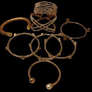 Bundle of 8 Rose Gold Bracelets